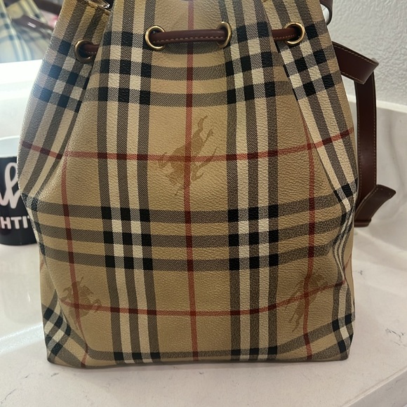 Burberry EUC Drawstring Bucket Crossbody - Picture 10 of 17